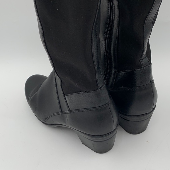 Clarks Black Knee-High Riding Boots Women’s 7.5 Low Heel - Picture 4 of 9